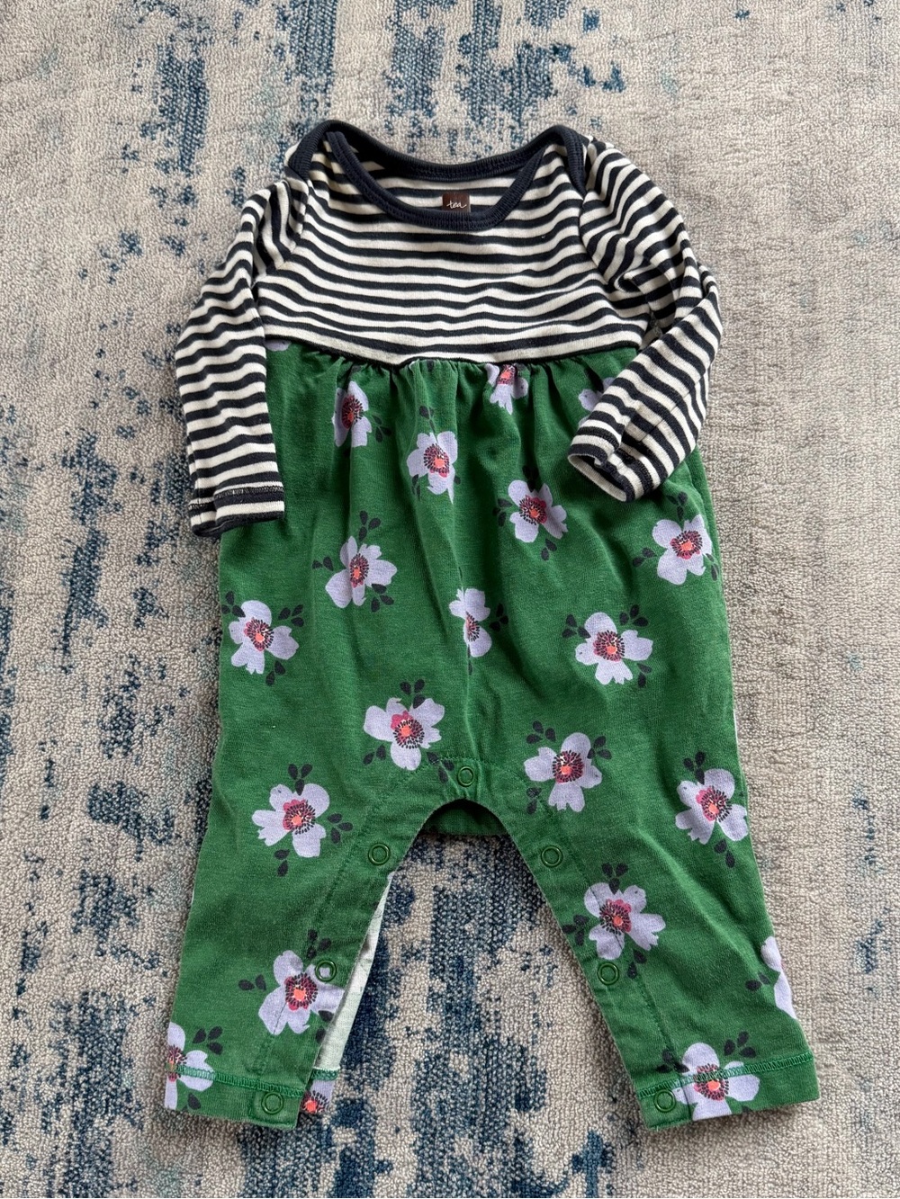 Tea Collection Floral & Striped Romper 0-3 Months